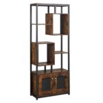 HomCom biblioteca stil industrial, 70x30x180cm, maro