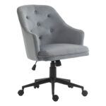 Vinsetto Scaun de Birou Ergonomic Pivotant Inaltime Reglabila cu Roti, Tapiterie din Catifea, 59x58x80-90cm, Gri