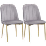 Set de 2 scaune de masa din catifea, scaune de bucatarie fara brate cu picioare din otel pentru living, sufragerie, dormitor