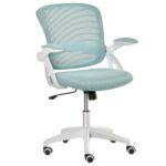 Vinsetto?ÿ Scaun de Birou Ergonomic?ÿ Spatar?ÿ din Plasa si Sezut Capitonat, Inaltime Reglabila, 65.5x61.5x88-97.5cm, Albastru