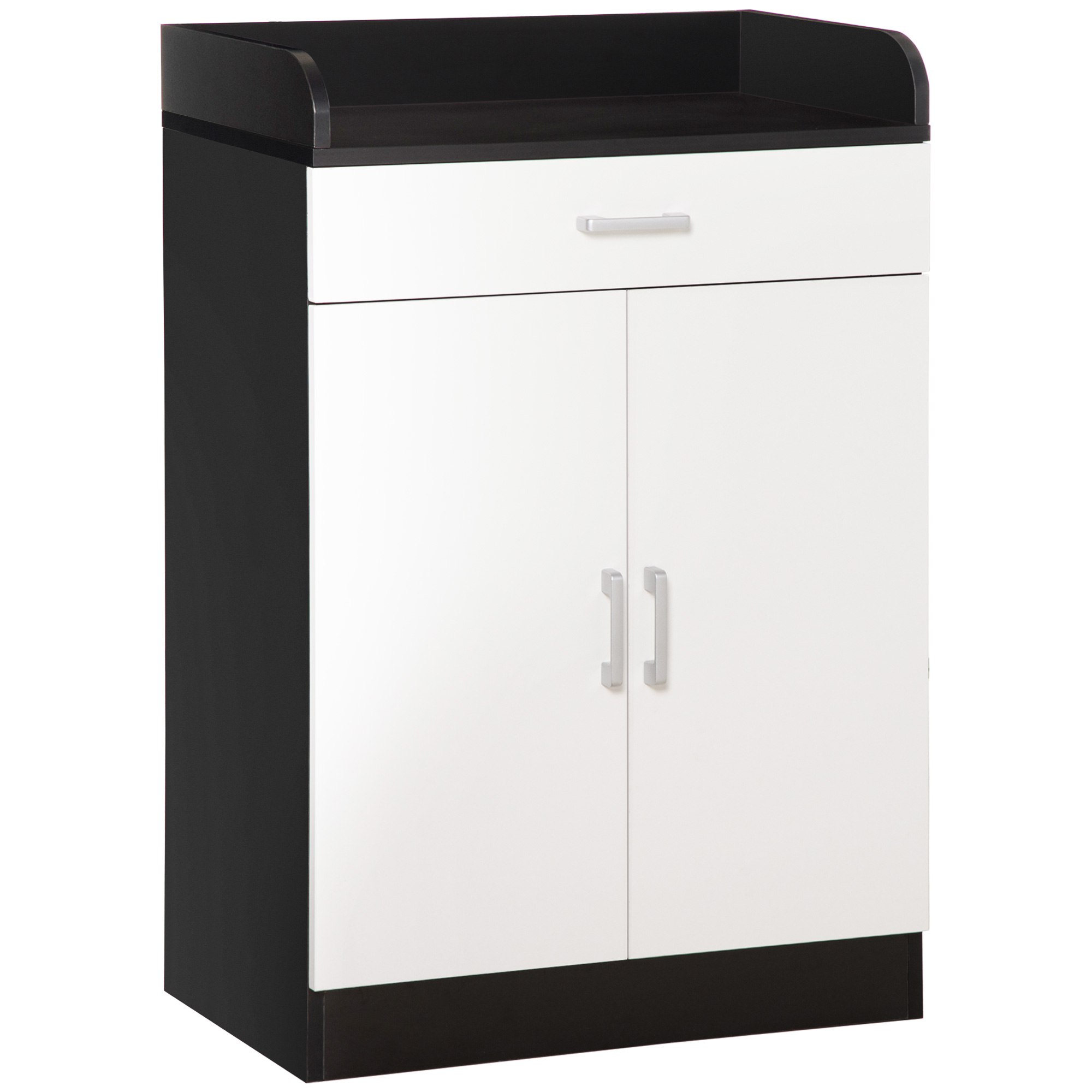 JUB98a183a12027a2 Dulap cu sertar si raft reglabil, din MDF, 60x40x90cm, Alb Negru - imagine 1