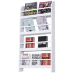 Homcom Librarie Etajera de Perete 4 Rafturi din Lemn Alb 59 x 12 x 113cm