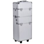 Trolley Make up Artist profesional Beauty Case Machiaj din Aluminiu