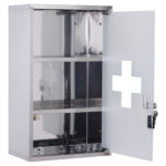 dulapior medicamente din inox, 50x30x18cm, argintiu