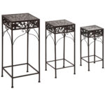 Set de 3 Bucati Scaune Suport pentru Plante Clasic din Fier Sgabelli Supporto per Piante Classico in Ferro, MARO
