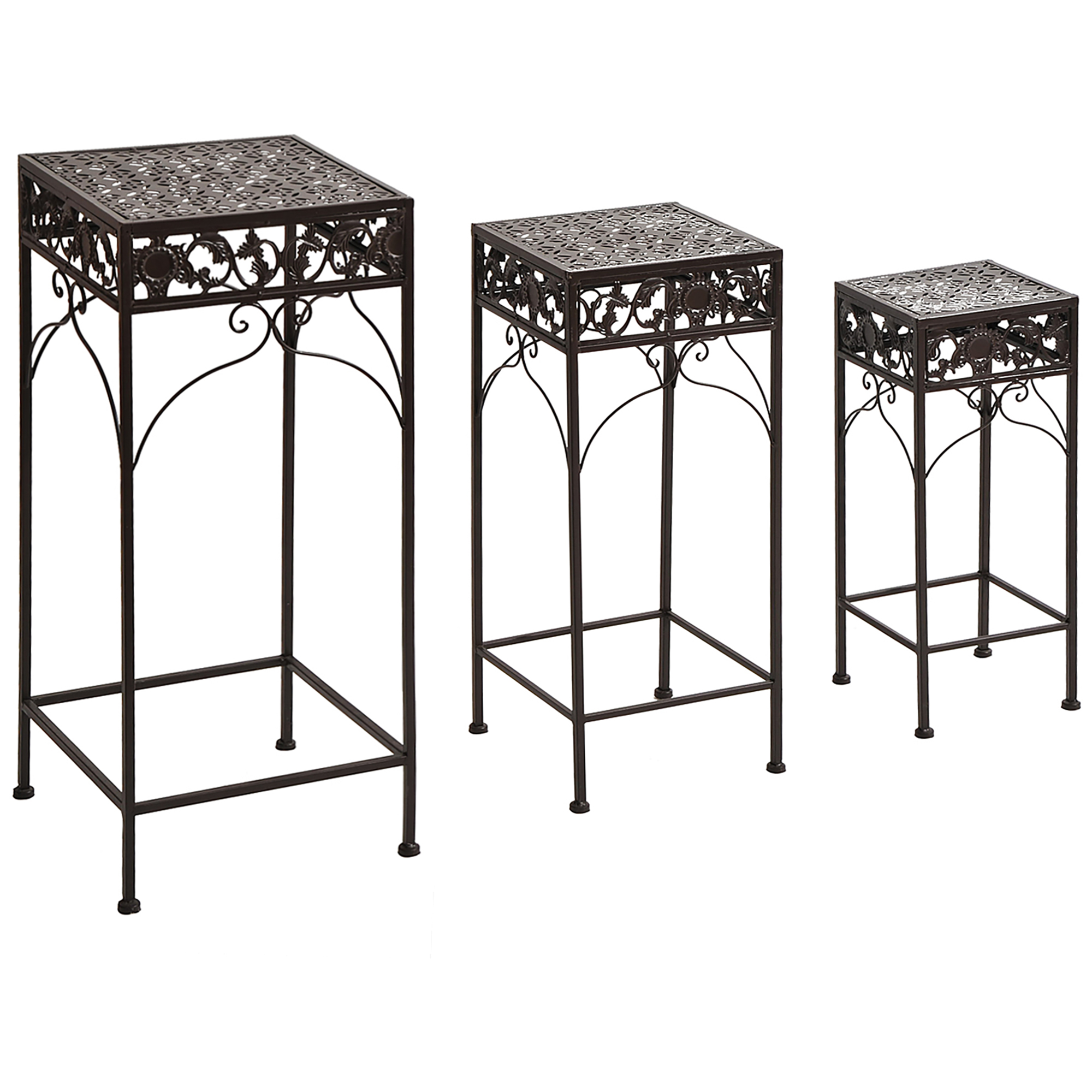 PDo98a1818994d48d Set de 3 Bucati Scaune Suport pentru Plante Clasic din Fier Sgabelli Supporto per Piante Classico in Ferro, MARO - imagine 1