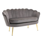 canapea din catifea, 2 locuri,130x63x73cm, maro