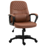 Vinsetto Scaun Fotoliu cu 2 Puncte pentru Masaj si Port USB, din Piele ecologica Maro cu Inaltime Ajustabila, 59x63x92-101cm