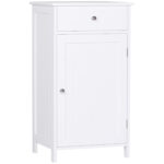 kleankin Mobila pentru Baie Usa Basculanta si Sertar Alb 43 x 34 x 77cm