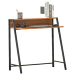 Birou modern cu Rafturi in Lemn Castaniu 84x45x85cm