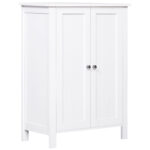 Dulap baie, cu doua usi si doua rafturi reglabile din MDF vopsit alb 60x30x80cm, alb | Aosom RO