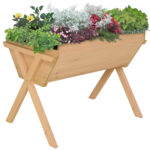 Ghiveci Strat cu Flori Inaltat pentru Legume Plante Lemn Netasat Inalt Gradina Gradinarit Lemn 100cm x 70cm x 80cm?ÿ