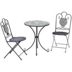 Set de mobila pentru exterior cu 3 piese, cu masa si scaune pliabile