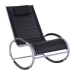 Scaun Balansoar de Gradina Impermeabil in Aluminiu, Negru 120x61x88cm