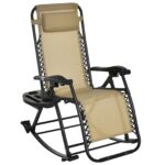 Scaun Ergonomic Balansoar cu Design pliabil din Textilene si cadru din Otel, Bej