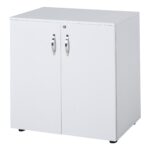 Mobilier de birou multifunctional cu Incuietoare, Dulapior pentru documente cu 2 usi si Raft interior, din Lemn, Alb, 80x40x80cm