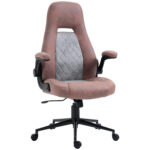 Vinsetto Scaun de birou din piele PU, reglabil pe inaltime, functie de inclinare, roti pivotante, gri deschis, 67 x 70 x 114-124 cm