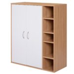 Dulapior de Perete cu 2 Usi Basculante Rafturi Reglabile Dormitor si Hol Lemn 80x32x90,5cm