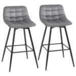 set 2 scaune de bar, stil nordic, 45x47x88 cm, gri