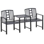 Set 2 Scaune cu Masuta de cafea , Negru