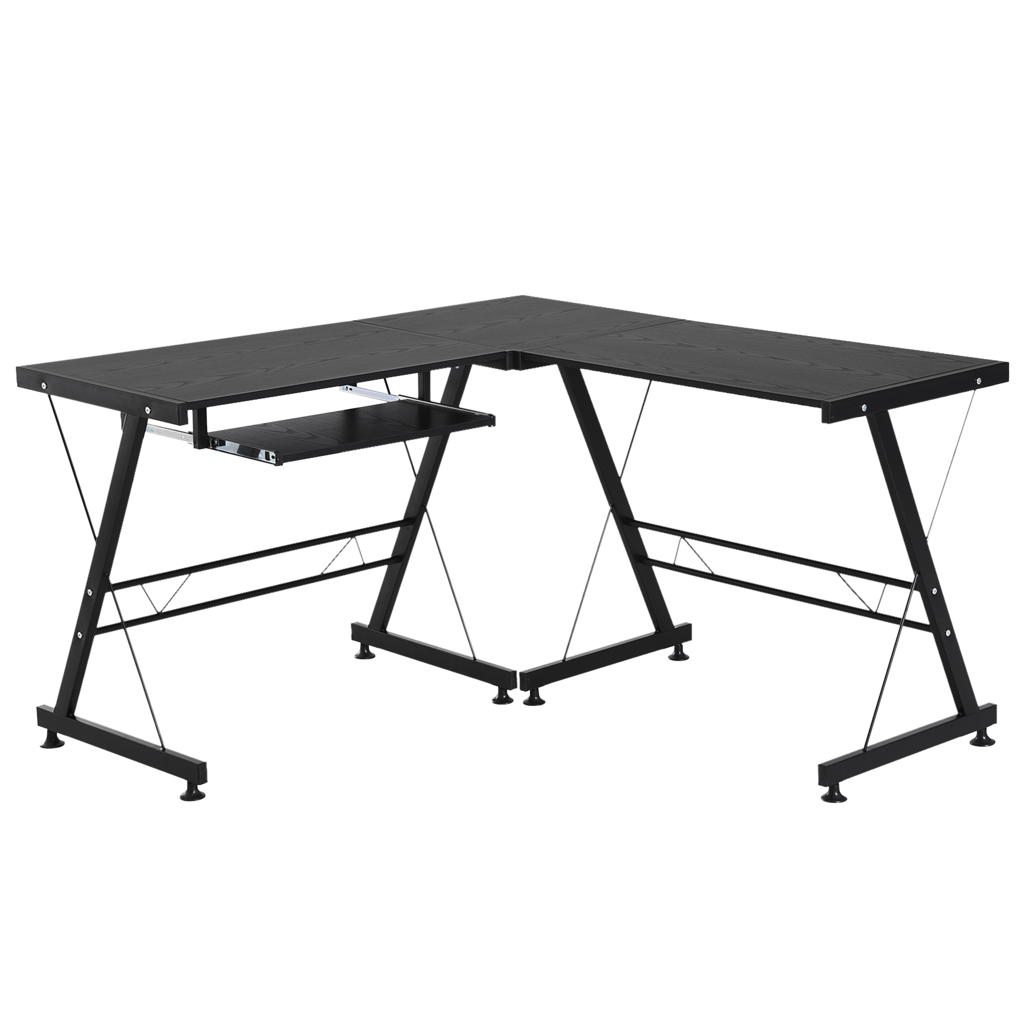 hJn1ef17e619d40a8 birou pe colt convertibil din otel, negru - imagine 1