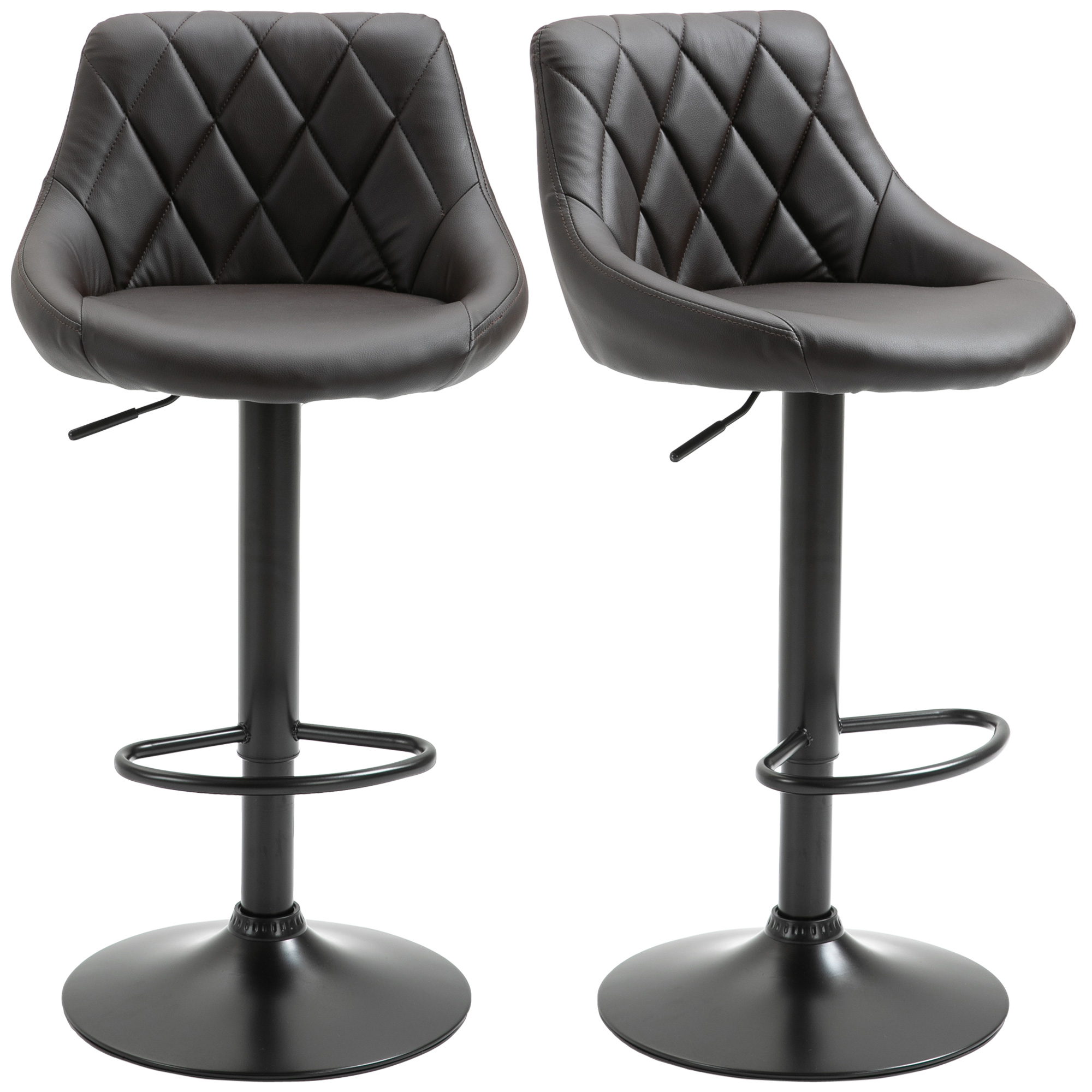 i41a7d17e62420450 set 2 scaune de bar, 46.5x48x84.5-106.5cm, maro - imagine 1