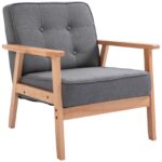 fotoliu stil nordic, din lemn, 64,5x70x70cm, gri deschis