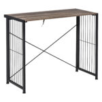 Birou Pliabil care Economise?te Spaiul Stil Industrial pentru Casa si Birou, Lemn ?i Metal 90x45x74cm, Maro Negruÿ