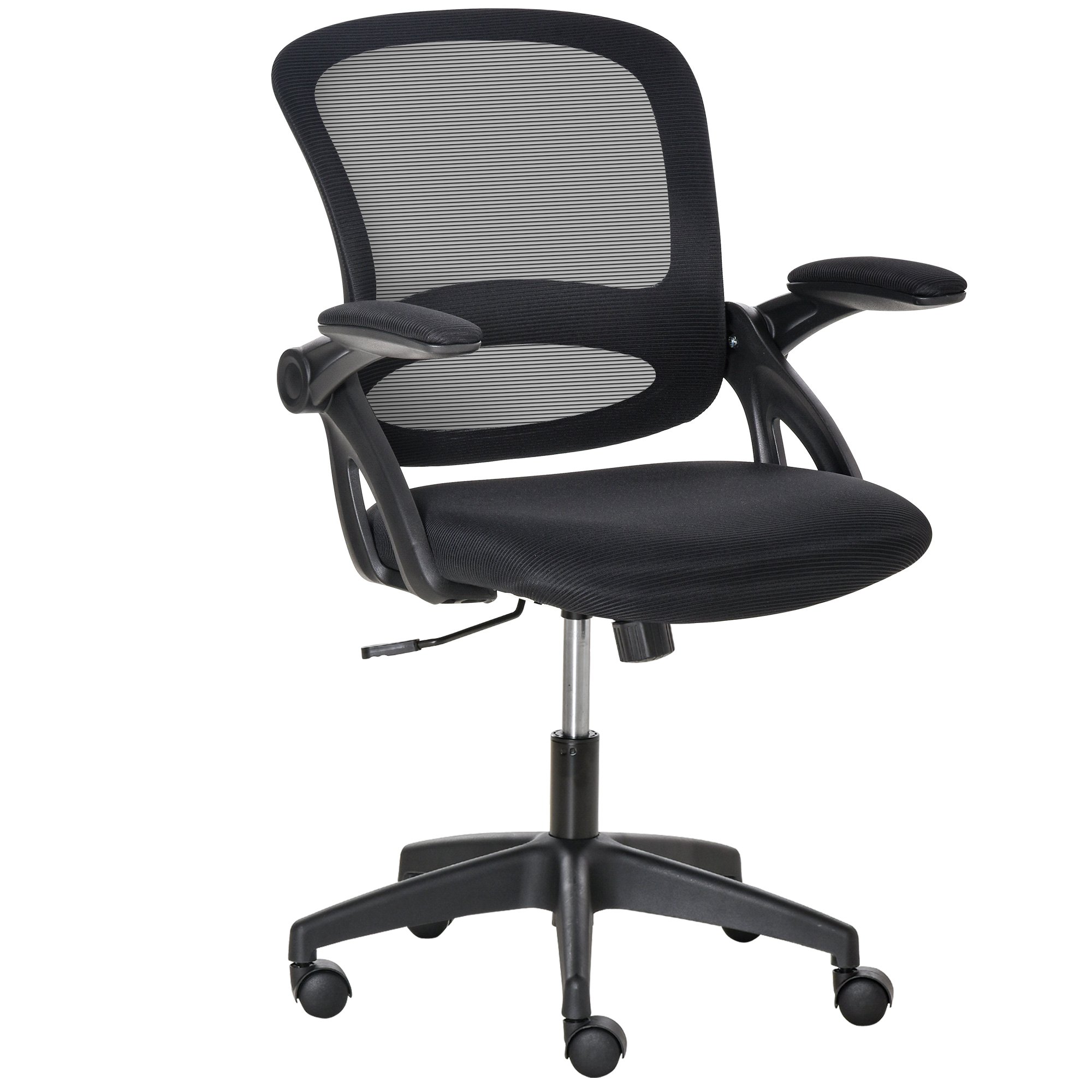 jjJ83417e628b4f4d Vinsetto?ÿ Scaun de Birou Ergonomic?ÿ Spatar?ÿ din Plasa si Sezut Capitonat, Inaltime Reglabila, 65.5x61.5x88-97.5cm, Negru - imagine 1