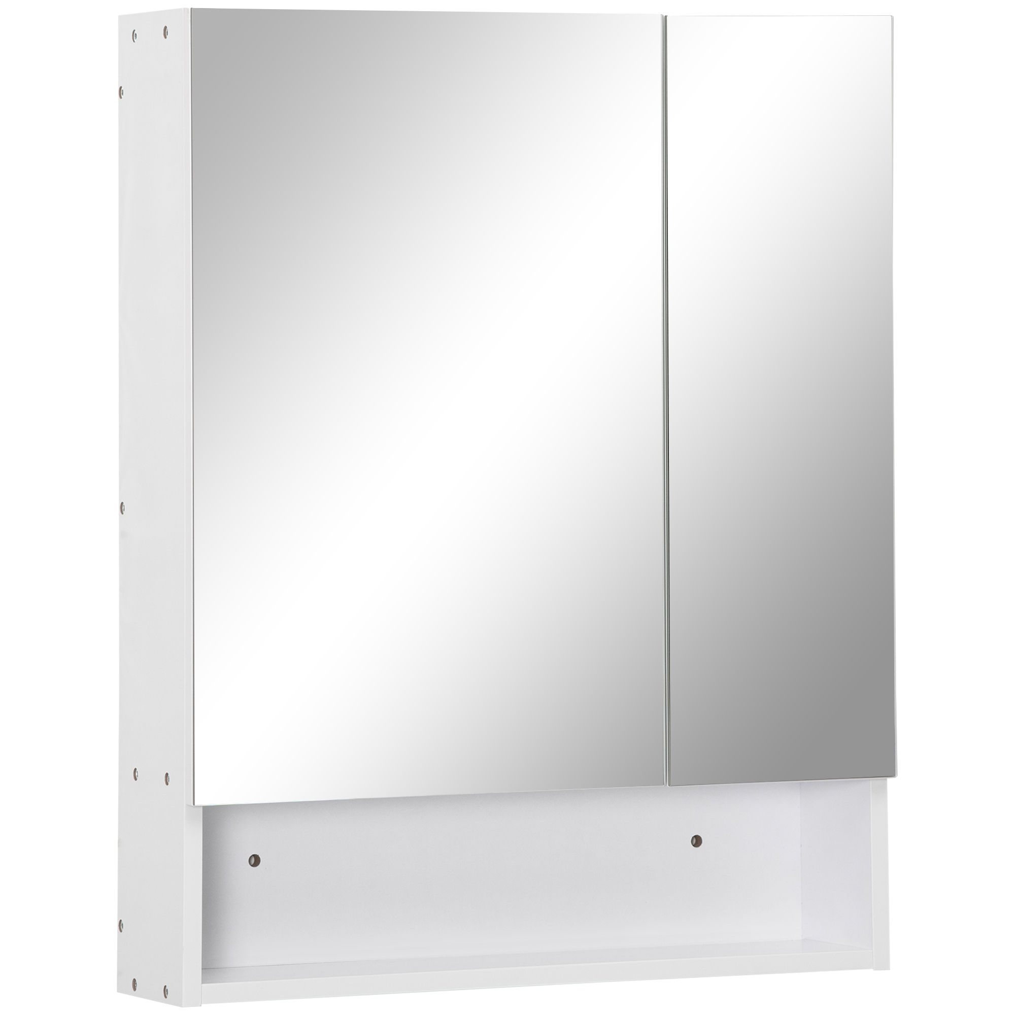 n2W98a181657e42a5 Kleankin Dulap cu oglinda dreptunghiulara din MDF si Sticla, 60x15x75cm, Alb - imagine 1