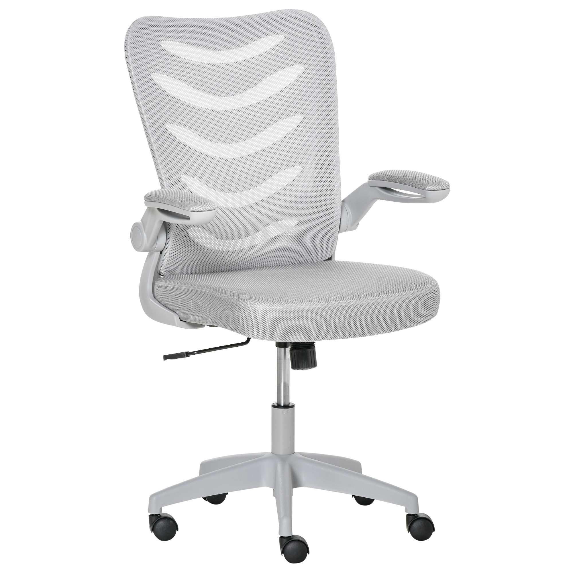 oeS59e17e5d2dfd29 Vinsetto Scaun de Birou Ergonomic, Fotoliu Pivotant, Inaltime Reglabila si Brate care Se Ridica, 58.5x58x94.5-103.5cm, Gri - imagine 1