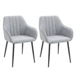 Set 2 Scaune capitonate moderne pentru Bucatarie, Sufragerie, scaune moi, scaune cu tesatura