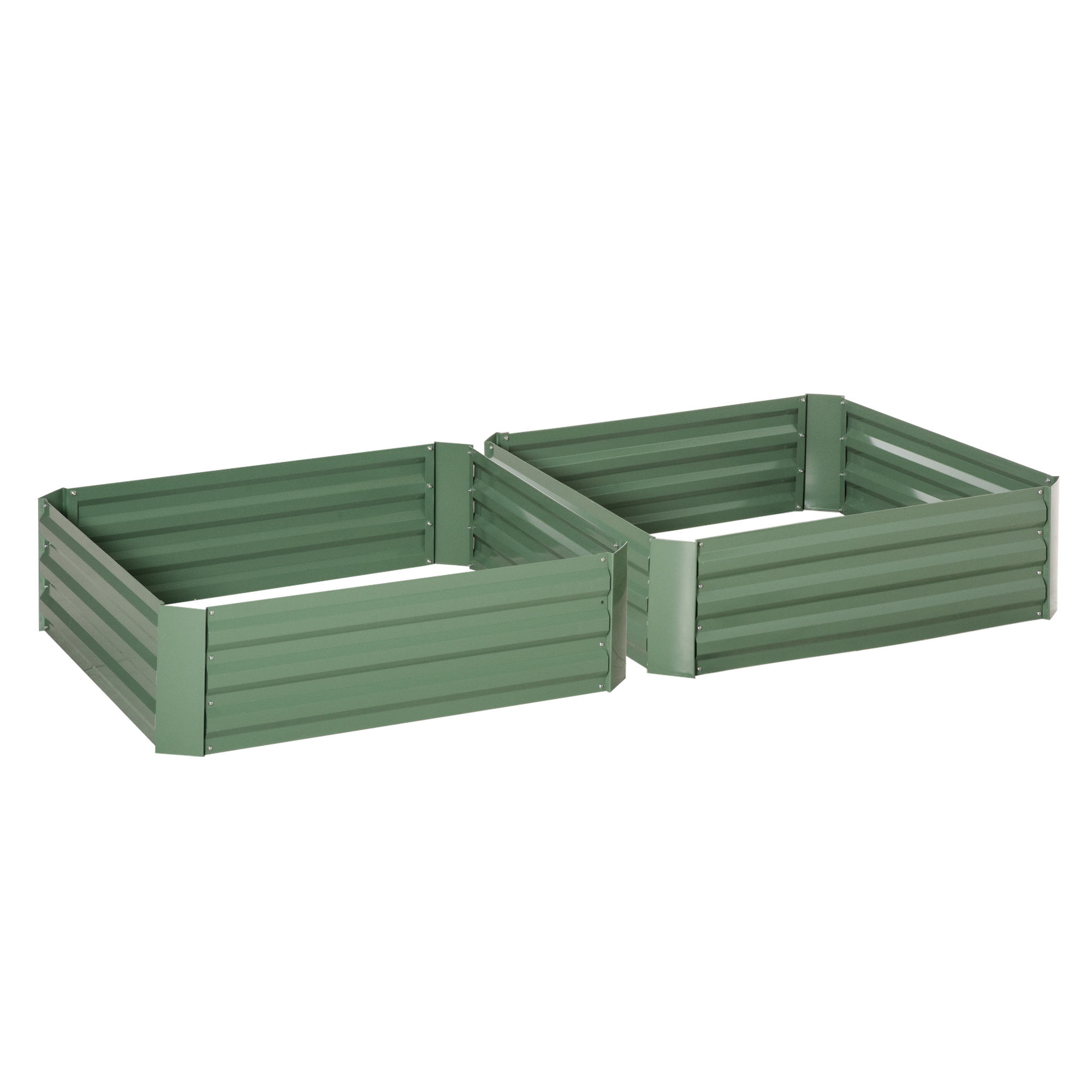 rAL50117e5ec0e418 Set 2 Paturi de Gradina Inaltate din Otel Galvanizat Colorat, Jardiniera de Gradina pentru Plante, Legume si Arbusti, 100x100cm, Verde - imagine 1