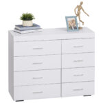 Comoda pentru Casa si Birou in Lemn, Alb, 90x35x73cm