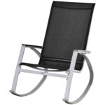 scaun balansoar de exterior, 107x60x93cm, negru | AOSOM.ro