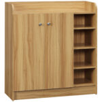 Dulap de pantofi din lemn pentru 12 perechi de pantofi cu 4 rafturi deschise, 83x30x90 cm