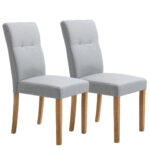 Set de 2 Scaune tapitate pentru Sufragerie si Bucatarie, scaun cu spatar inalt?ÿ