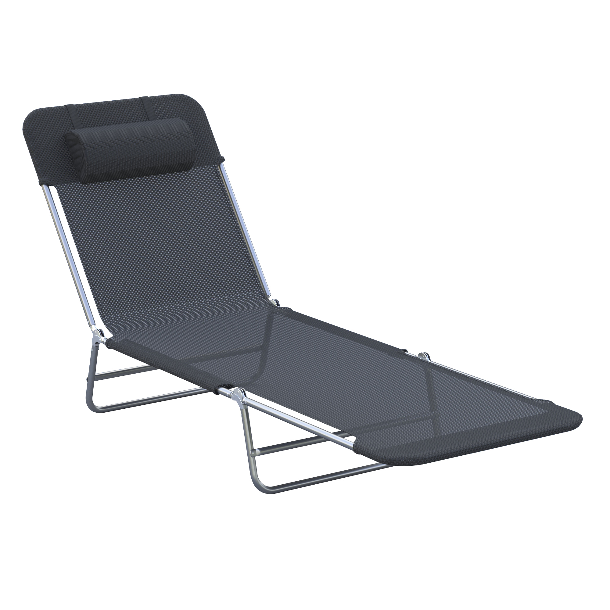 xMe98a180b6510faf Sezlong pentru Bronzat Pliabil si Reclinabil, negru - imagine 1