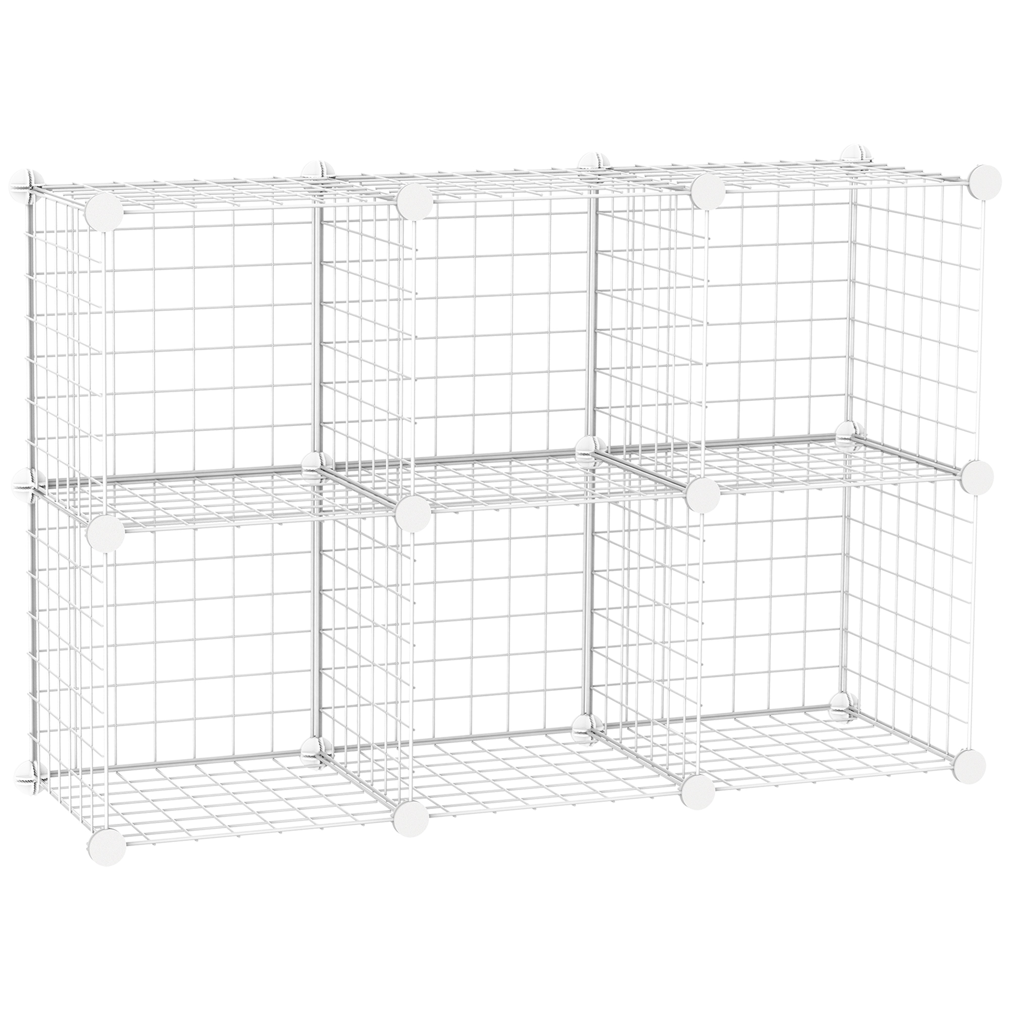 yiw98a1828559561e Mobilier pentru incaltaminte modular, 6 cuburi 30x30x30cm din plastic PP si otel , alb - imagine 1