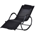 Sezlong cu scaun Balansoar 160x61x79cm Negru