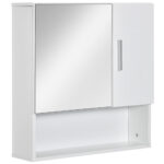 Kleankin dulap baie, 2 usi, oglinda inclusa, 54x15.2x55.3 cm, alb