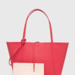 Armani Exchange poseta cu doua fete culoarea bej