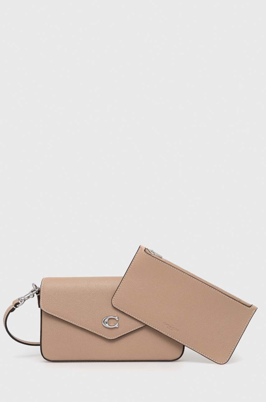 SS22-TOD27K-80X_F1 Coach poseta de piele culoarea bej - imagine 1