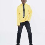 Karl Lagerfeld bluza copii culoarea portocaliu, cu gluga, cu imprimeu
