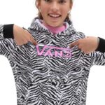 Vans bluza copii ZEBRA DAZE HOODIE White culoarea negru, cu gluga, modelator