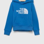 The North Face bluza copii cu gluga, cu imprimeu
