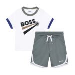 BOSS set de bumbac pentru bebelusi culoarea alb