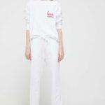 Love Moschino trening femei, culoarea alb