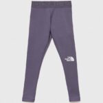 The North Face leggins copii culoarea violet, neted