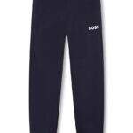 BOSS pantaloni de trening pentru copii culoarea albastru marin, neted